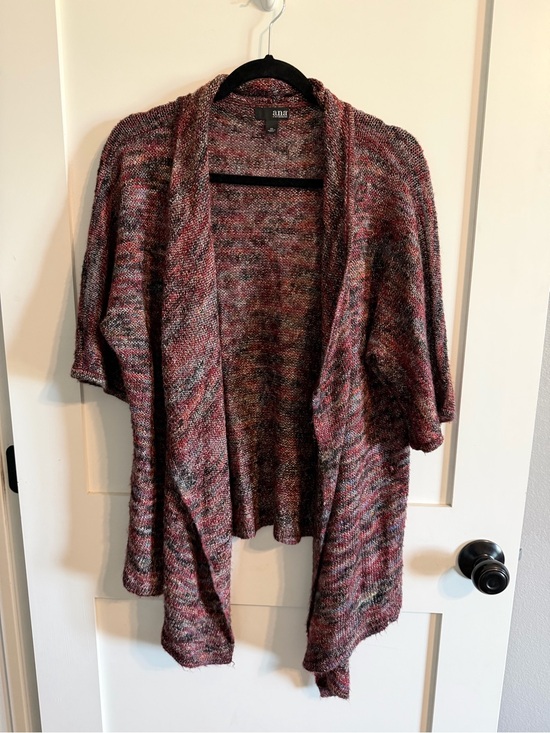 a.n.a Sweaters - a.n.a Marled Pink and Gray Open-Front Drapey Cardigan